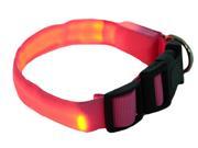 Pet Dog LED Collar Light up Flashing Adjustable Safety Glow Collar Pink S