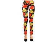 Lady Floral Rose Print skinny pants in soft spandex ankle length