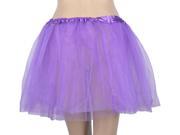 Simplicity Women Stretchy Petticoat Ballet Tutu Dress in 3 Layered Tulle Purple