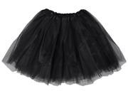 Simplicity Women Stretchy Petticoat Ballet Tutu Dress in 3 Layered Tulle Black