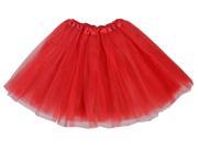 Simplicity Women Stretchy Petticoat Ballet Tutu Dress in 3 Layered Tulle Red