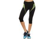 Simplicity® Ladies Gym Active Sport 3 4 Capri Tights Running Workout Pants Yellow L XL