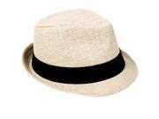 Simplicity Men Women Panama Upturn Brim Fedora Trilby Straw Hat Cap Summer Beach Sun Hat Natural SM