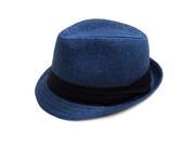 Simplicity Men Women Panama Upturn Brim Fedora Trilby Straw Hat Cap Summer Beach Sun Hat Navy LXL