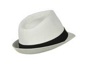 Simplicity Men Women Panama Upturn Brim Fedora Trilby Straw Hat Cap Summer Beach Sun Hat White SM