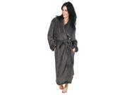 Simplicity Unisex Winter Warm Long Soft Plush Sps Bathrobe Sleepwear Grey