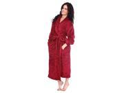 Simplicity Unisex Winter Warm Long Soft Plush Sps Bathrobe Sleepwear Red