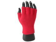 Simplicity Women Knit Warm Winter Fingerless Solid Color Half Fingers Mittens Gloves Red