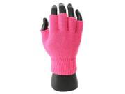 Simplicity Women Knit Warm Winter Fingerless Solid Color Half Fingers Mittens Gloves T.Pink