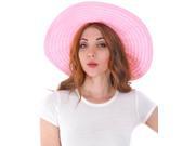 Vintage Women s Sun Floppy Hat Beach Wide Large Brim Fedora Hat UPF 50 Pink Color