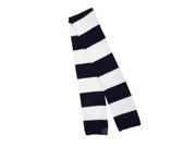 Simplicity Women Classic Warm Winter Striped Knitted Long Soft Scarf Shawl Wrap Navy White