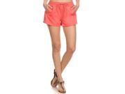 Simplicity Women Sexy Summer Beach Shorts with Drawstring Coral M