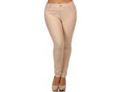 Women s Fashion Jeans Look Rhinestone Jeggings Pencil Pants Leggings 5 Pockets Tan Size XXL