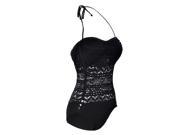 Simplicity Women’s Black Charming Stylish Beach Wear Bikini Suit One piece Bathing Suit L