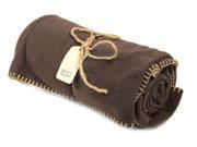 New Solid Color Stitch Finish Winter Warm Home Comfort Throw Blanket Brown