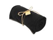 New Solid Color Stitch Finish Winter Warm Home Comfort Throw Blanket Black