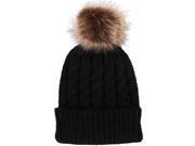 Women Men Winter Warm Hand Knitted Faux Fur Pom Beanie Hat Bobble Ski Skull Cap