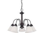 Nuvo Ballerina ES 5 Light 24 inch Chandelier w Frosted White Glass 13w GU24 Lamps Incl