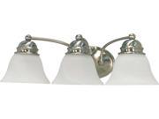 Nuvo Empire 3 Light 21 inch Vanity w Alabaster Glass Bell Shades