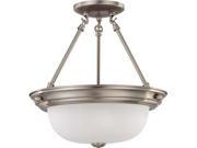 Nuvo 2 Light 13 inch Semi Flush w Frosted White Glass 2 13w GU24 Lamps Included