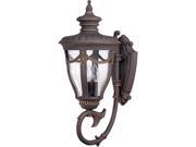 Nuvo Philippe 3 Light Large Wall Lantern Arm Up w Seeded Glass