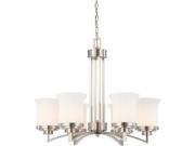 Nuvo Harmony 6 Light Chandelier w Satin White Glass