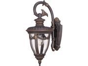 Nuvo Philippe 1 Light Small Wall Lantern Arm Down w Seeded Glass