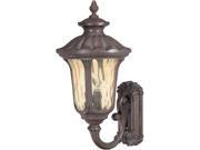Nuvo Beaumont 3 Light Large Wall Lantern Arm Up w Amber Water Glass