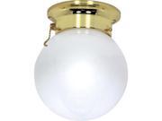 Nuvo 1 Light 8 inch Ceiling Mount White Ball w Pull Chain Switch