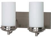 Nuvo Polaris 2 Light 14 inch Vanity w Satin Frosted Glass Shades