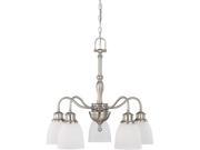 Nuvo Bella 5 Light arms down Chandelier w Frosted Linen Glass