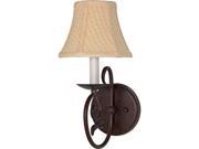 Nuvo Tapas 1 Light 7 inch Sconce w Linen Waffle Shade