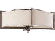 Nuvo Portia 2 Light Oval Flush w Khaki Fabric Shade 2 13w GU24 Lamps Included