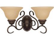 Nuvo Castillo 2 Light 18 inch Wall Fixture w Champagne Linen Washed Glass