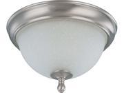 Nuvo Bella 2 Light 11 inch Flush Dome w Frosted Linen Glass