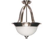 Nuvo Palladium 3 Light 16 inch Pendant Convertible w Satin Frosted Glass Shades