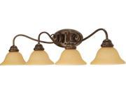 Nuvo Castillo 4 Light 33 inch Wall Fixture w Champagne Linen Washed Glass