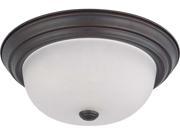 Nuvo 2 Light 13 inch Flush Mount w Frosted White Glass