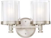 Nuvo Decker 2 Light Vanity Fixture w Clear Frosted Glass