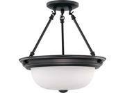 Nuvo 2 Light 13 inch Semi Flush w Frosted White Glass