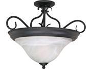 Nuvo Castillo 3 Light 19 inch Semi Flush w Alabaster Swirl Glass