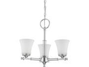 Nuvo Teller 3 Light Chandelier w Frosted Etched Glass
