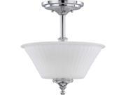 Nuvo Teller 2 Light Semi Flush Fixture w Frosted Etched Glass
