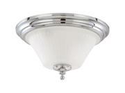 Nuvo Teller 3 Light Flush Dome Fixture w Frosted Etched Glass