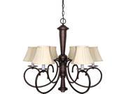 Nuvo Mericana 6 Light 27 inch Chandelier w Natural Linen Shades