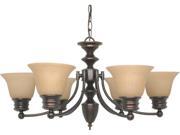 Nuvo Empire 6 Light 26 inch Chandelier w Champagne Linen Washed Glass