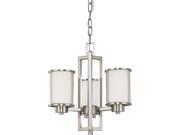 Nuvo Odeon 3 Light convertible up down Chandelier w Satin White Glass