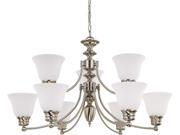 Nuvo Empire 9 Light 32 inch Chandelier w Frosted White Glass