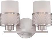 Nuvo Fusion 2 Light Vanity Fixture w Frosted Glass
