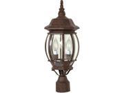 Nuvo Central Park 3 Light 21 inch Post Lantern w Clear Beveled Glass